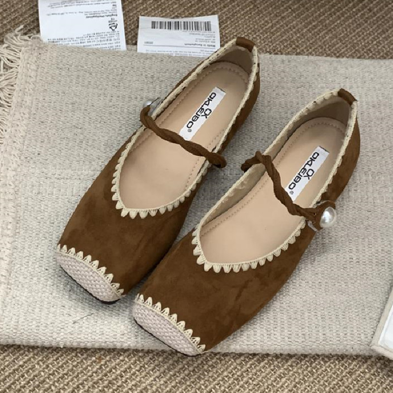Women Shoes Japanese Brand - Retro Splicing Design Comfort Flats voor