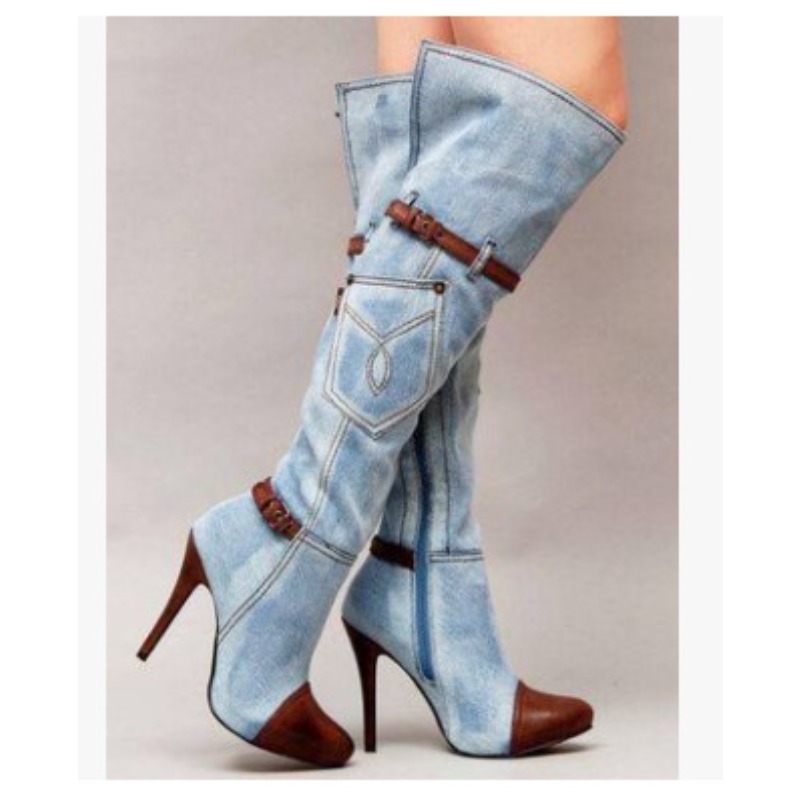 High Knee Heel Boots - Botas Over De Knie Vrouwen Laarzen