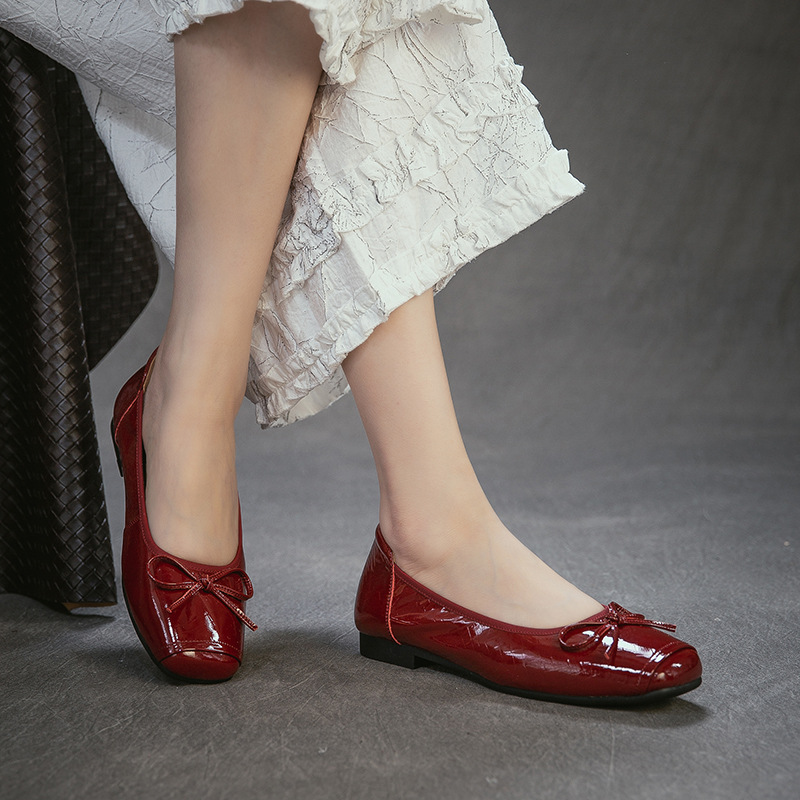 Women Shoes Japanese Brand - Echt leer Ronde neus Lage hakken