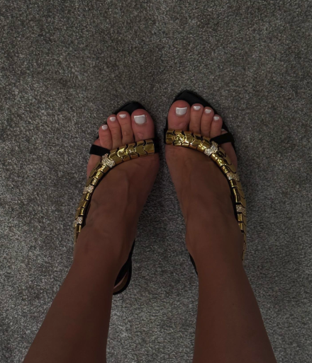 Gold Chain Sandal - Gouden metalen ketting sexy leren sandalen