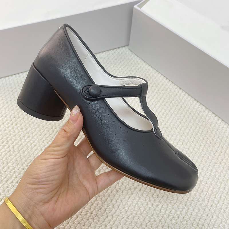 Women Shoes Japanese Brand - Zwarte comfortabele platte balletschoenen van echt