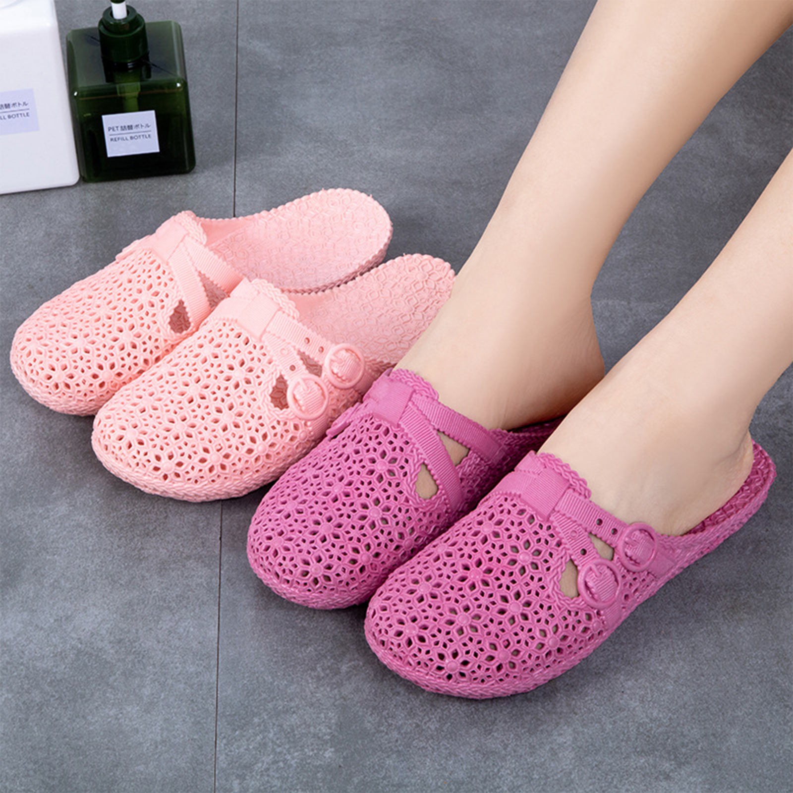 Women Shoes Model - Ademende pantoffels met wikkelteen Zomer buiten