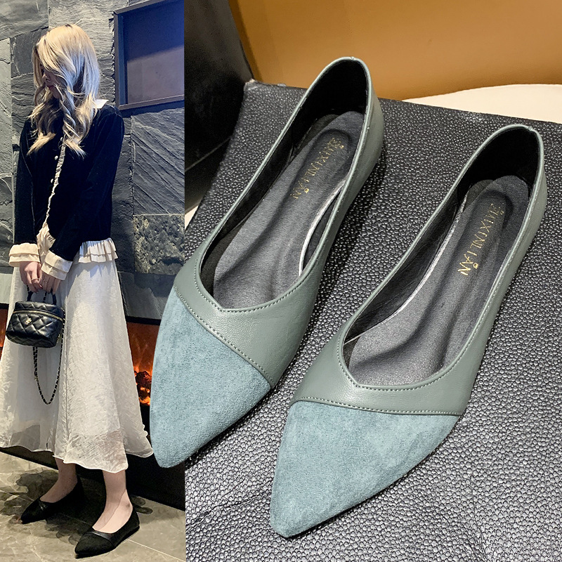 Pointed Toe Flat - Platte zwarte leren schoenen voor dames