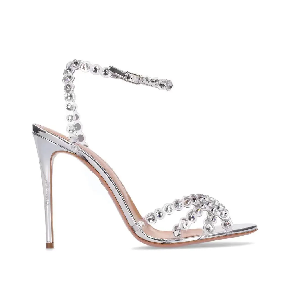 Platform Mule Heel - Sociale plus size zilveren hakken jelly
