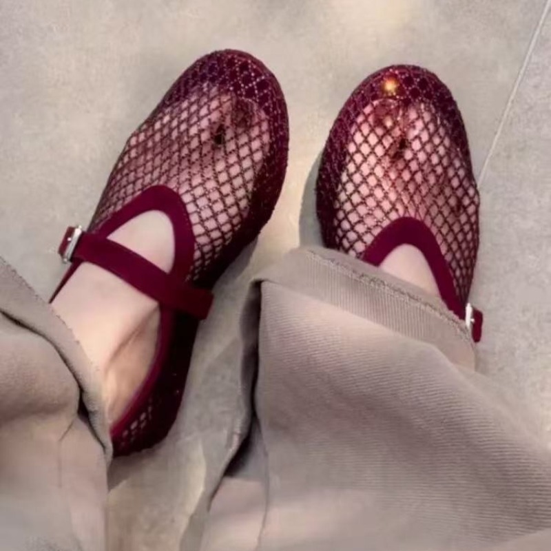 Women'S Shoes Round Toe - Holle strass Baotou sandalen dames 2026