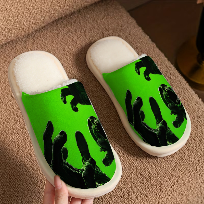 Women'S Shoes Hands Free - Groene Zombie Handen Luxe Pluche Pantoffels