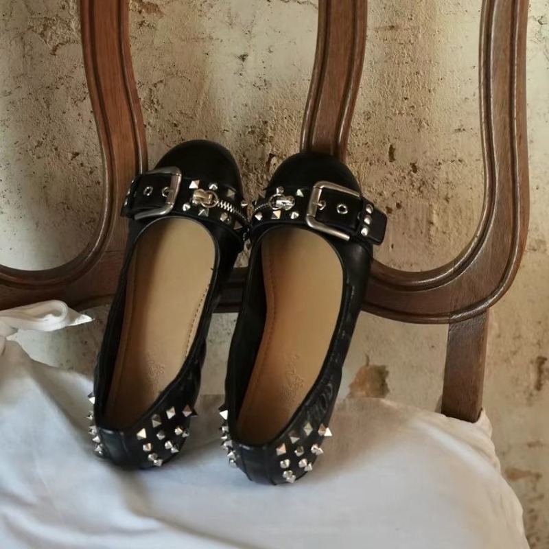 Women'S Shoes Round Toe - Bolt damesschoenen met ronde kop, leren
