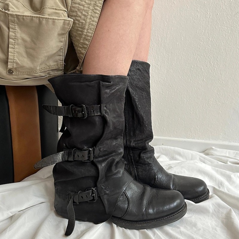 High Knee Heel Boots - Klassieke damesschoenen Retro luxe echt lederen