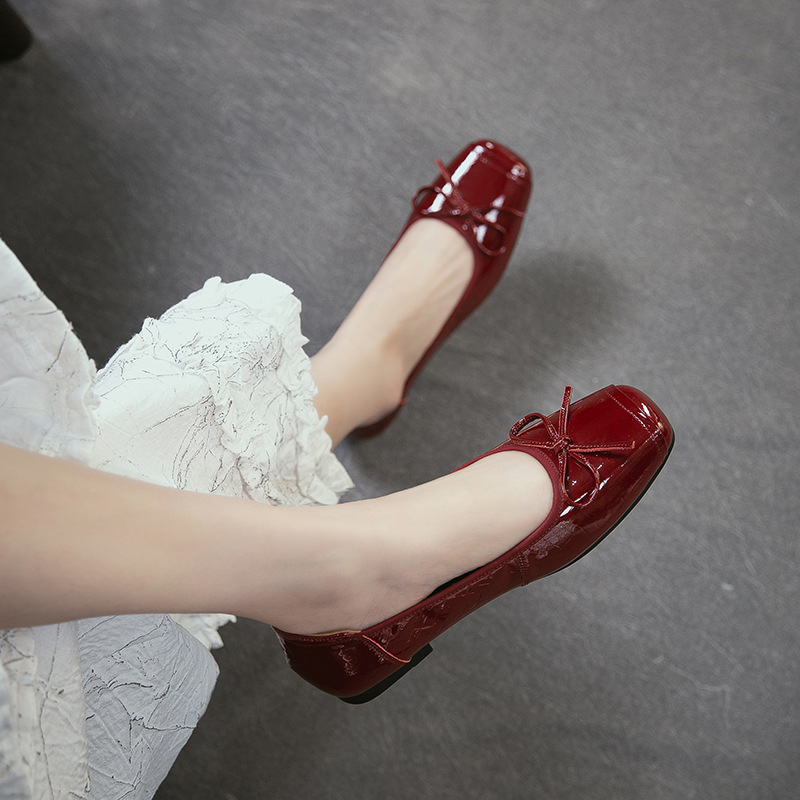 Echt leer Ronde neus Lage hakk - Women Shoes Japanese Brand recensie en prijs