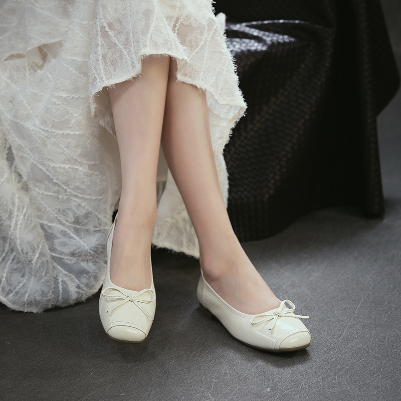Echt leer Ronde neus Lage hakk - Women Shoes Japanese Brand recensie en prijs