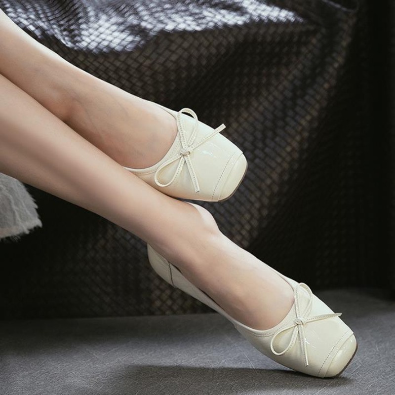 Echt leer Ronde neus Lage hakk - Women Shoes Japanese Brand recensie en prijs