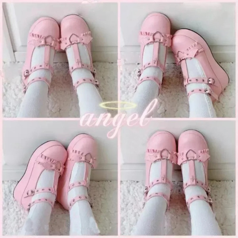 Nieuwe Zoete Hart Gesp Wiggen  - Women'S Shoes Round Toe recensie en prijs
