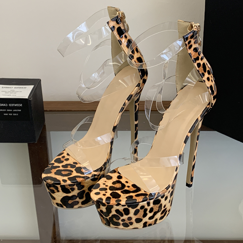 Eilyken PVC transparante dunne - Leopard Print Heels recensie en prijs