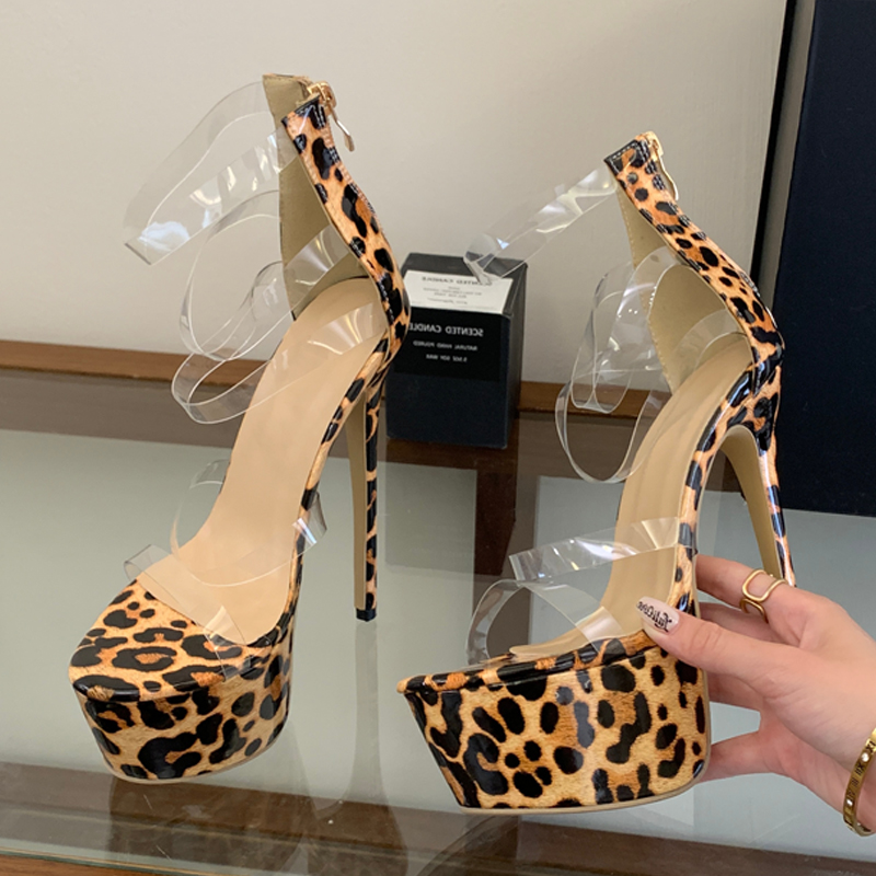 Eilyken PVC transparante dunne - Leopard Print Heels recensie en prijs