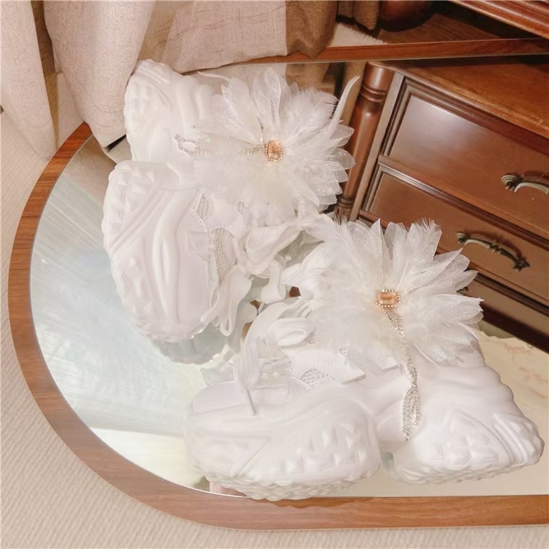 Witte bloemen kant strass kwas - Women'S Shoes Hands Free recensie en prijs