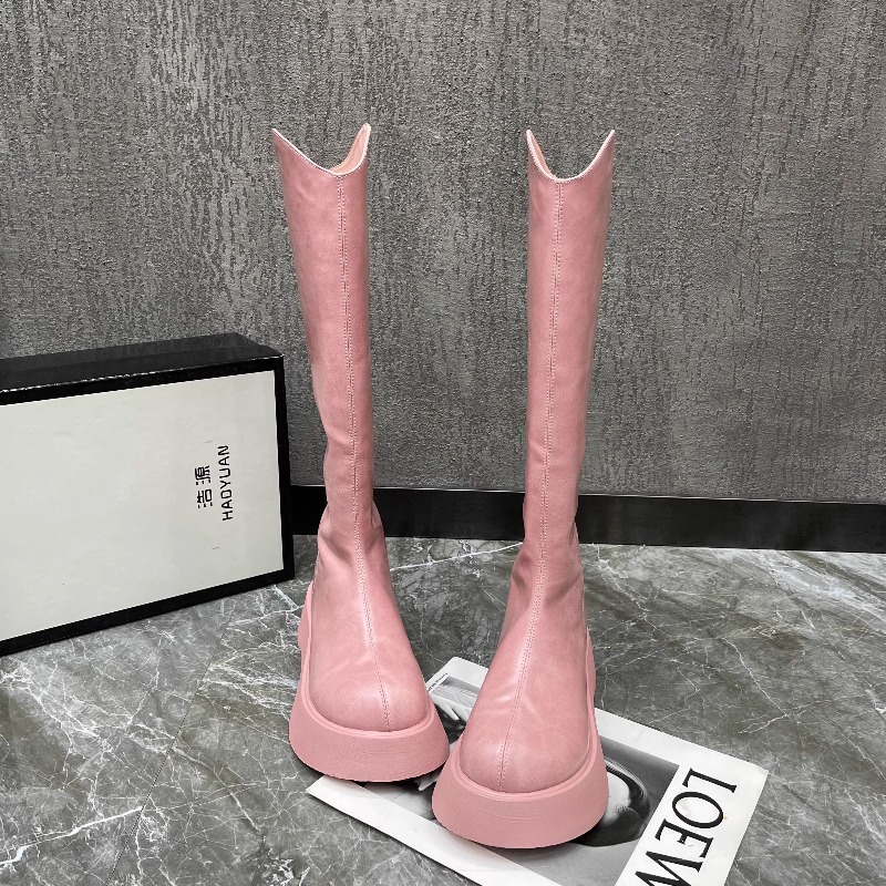 Nieuwe eenvoudige effen kleur  - High Knee Heel Boots recensie en prijs