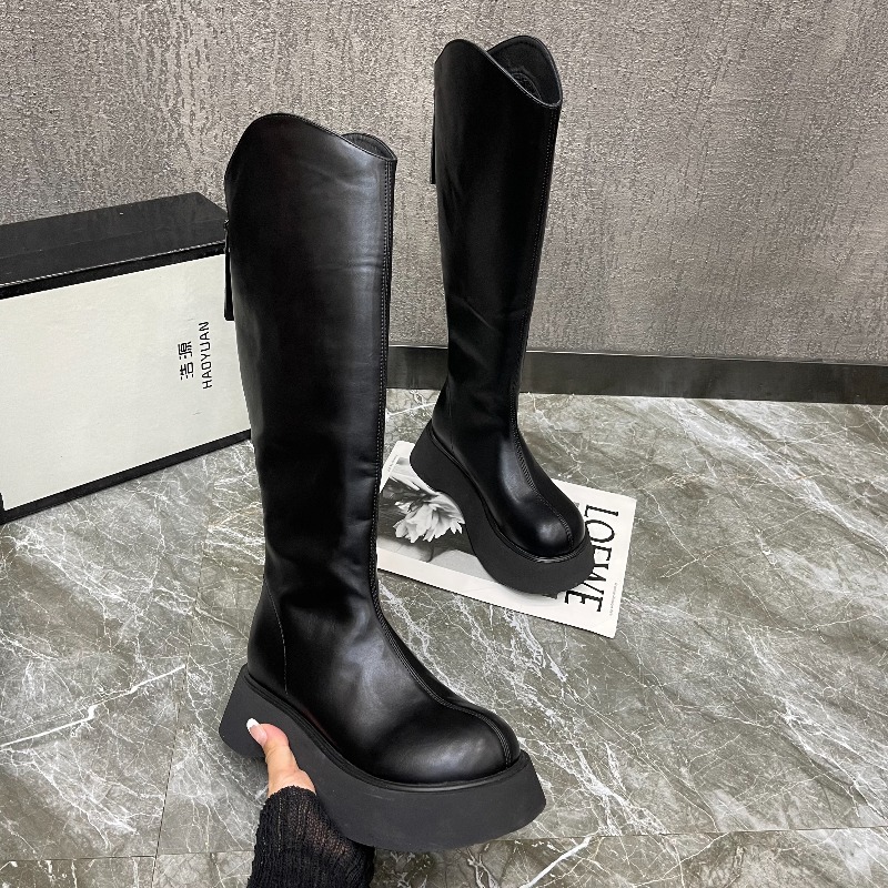 Nieuwe eenvoudige effen kleur  - High Knee Heel Boots recensie en prijs
