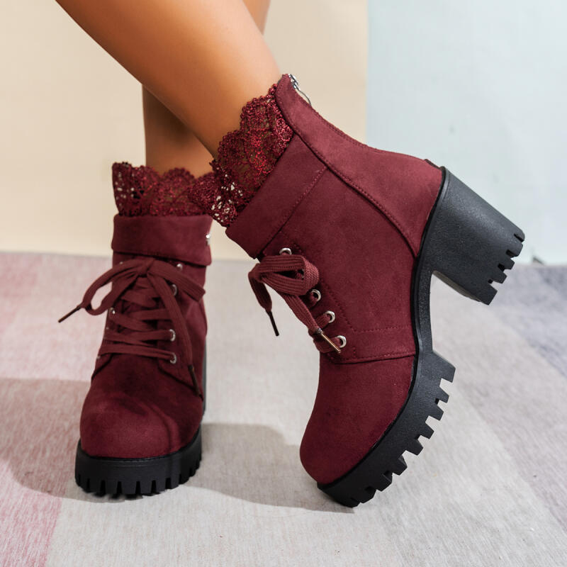 Sexy kanten patchwork dikke bo - Women'S Shoes Red Bottoms recensie en prijs