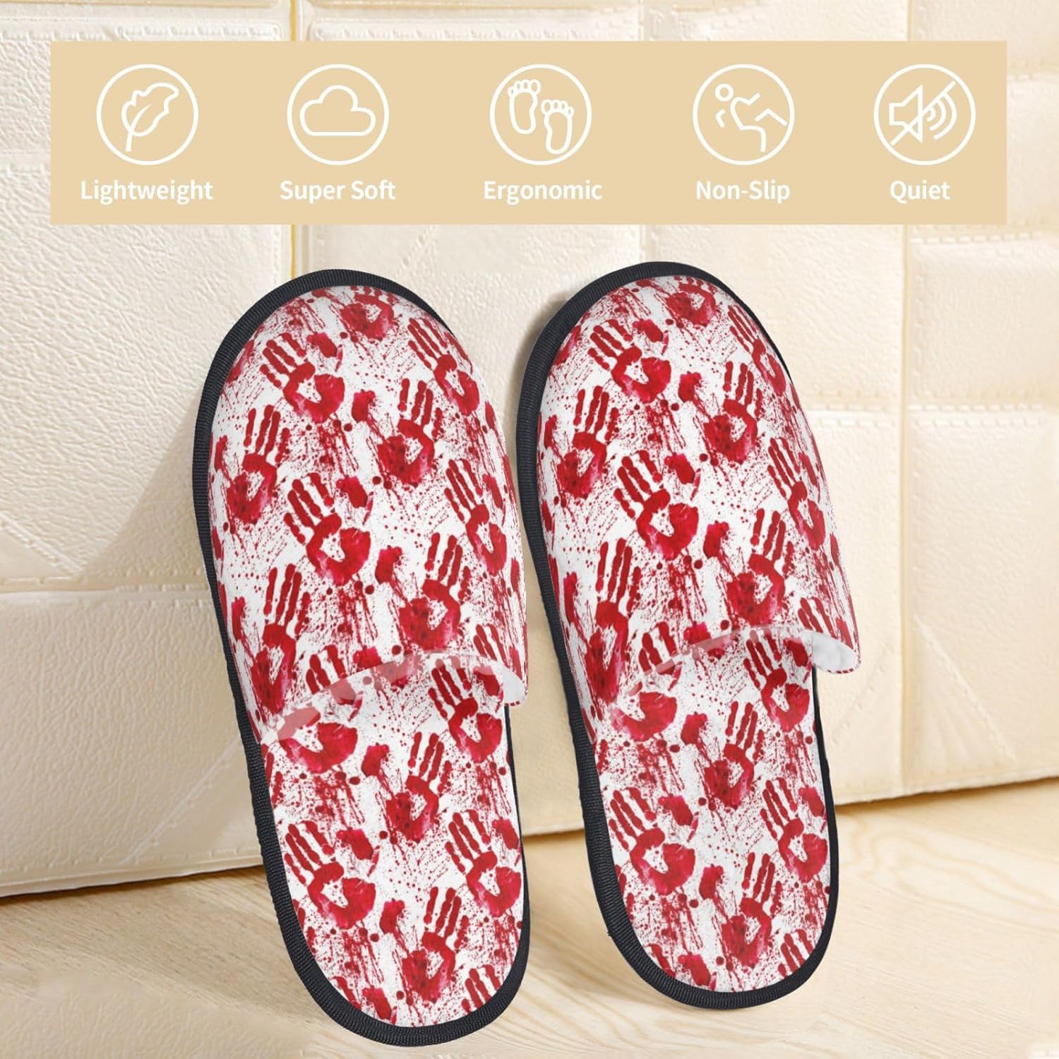 Bloody Hand Print Vrouwen Slip - Women'S Shoes Hands Free recensie en prijs