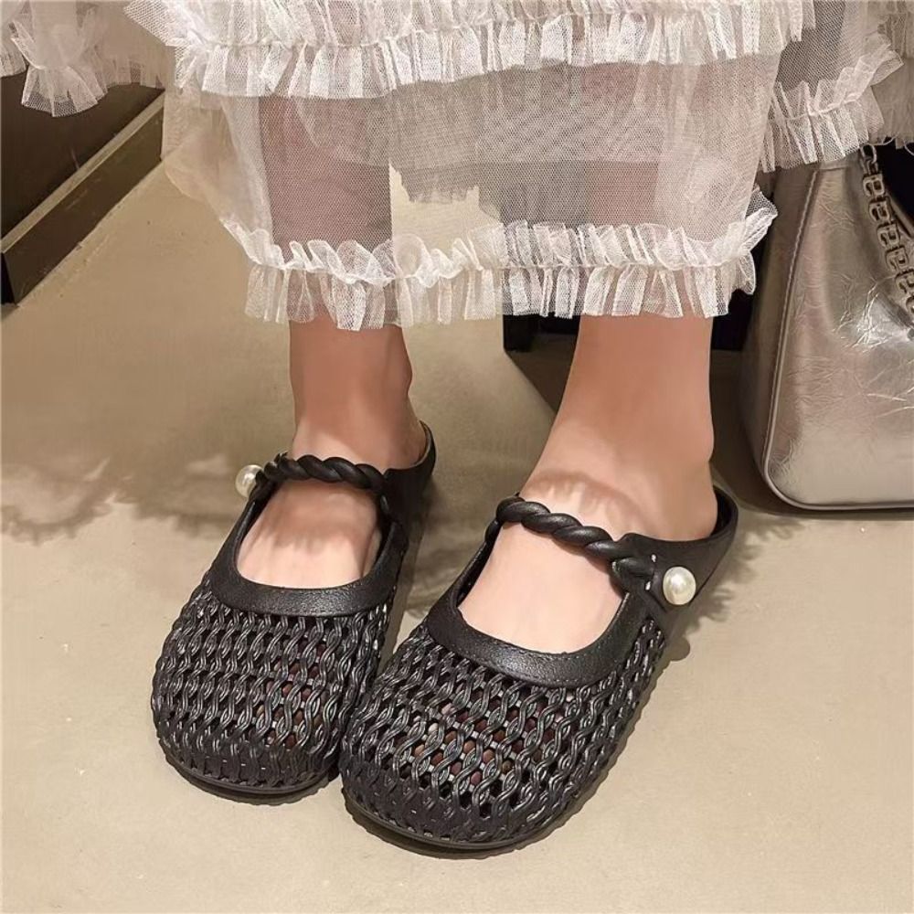 Ademende Baotou-halve pantoffe - Women'S Shoes Hands Free recensie en prijs
