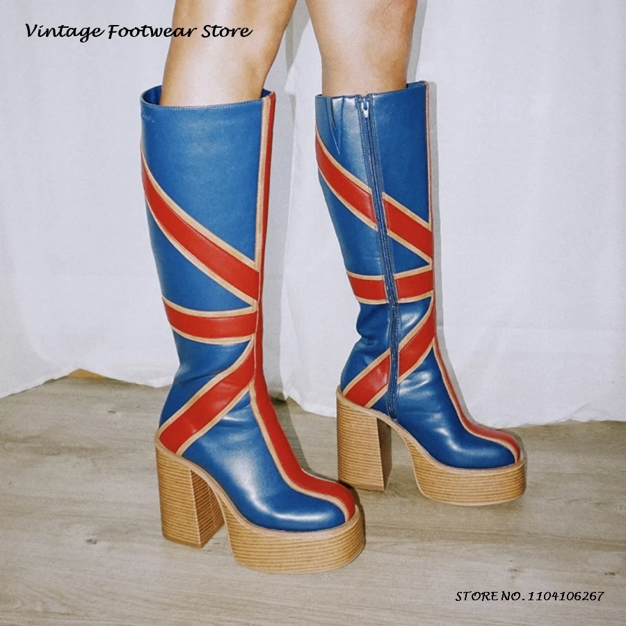 Patchwork lederen platform kni - High Knee Heel Boots recensie en prijs