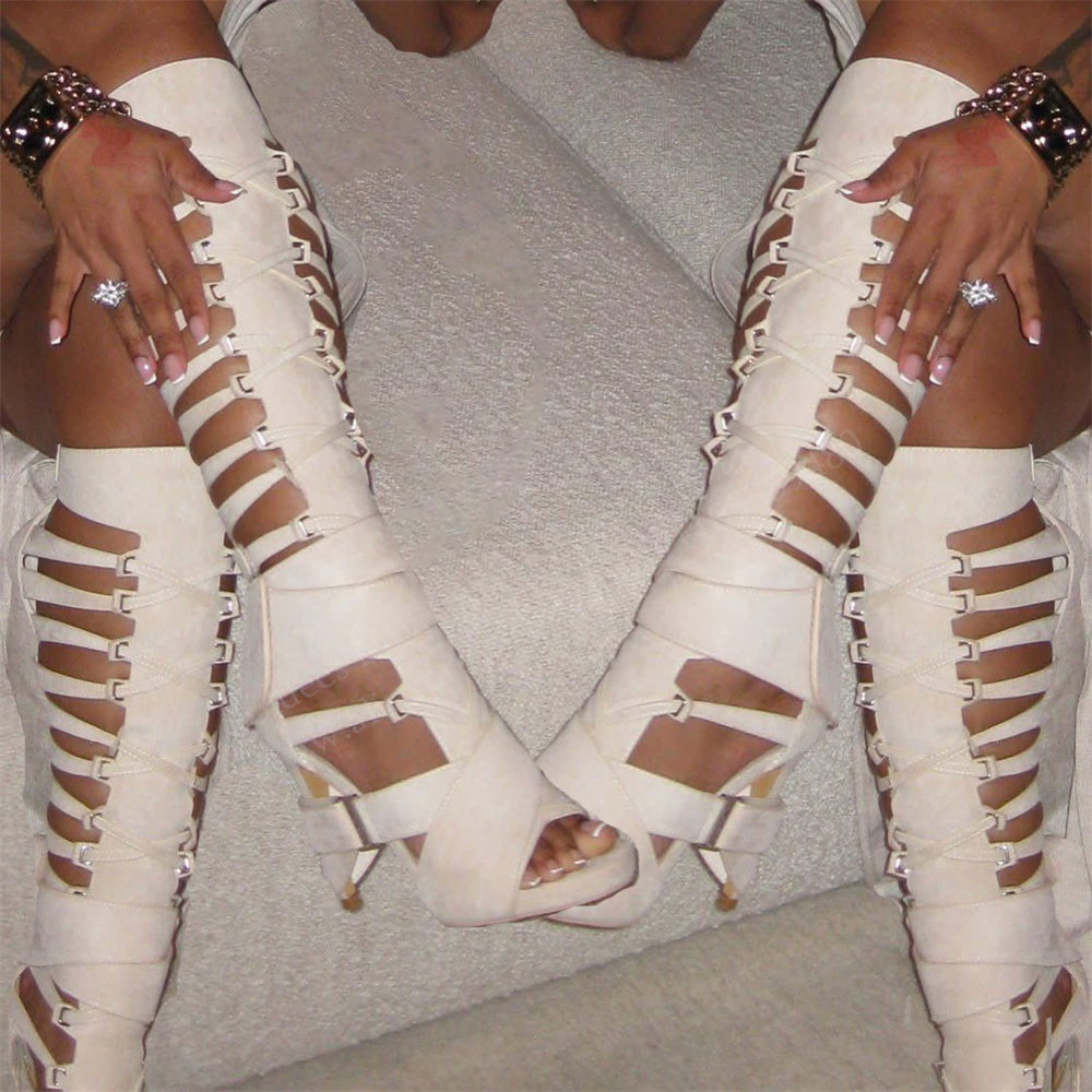 Gladiator Hollow Belt Buckle K - High Knee Heel Boots recensie en prijs