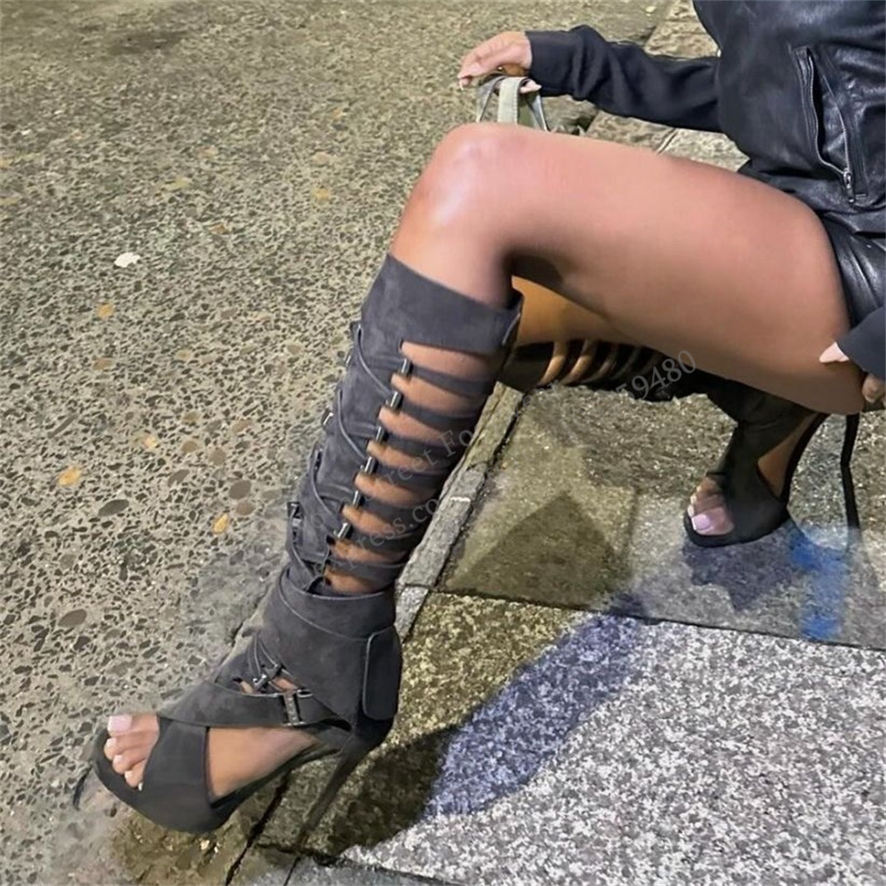 Gladiator Hollow Belt Buckle K - High Knee Heel Boots recensie en prijs