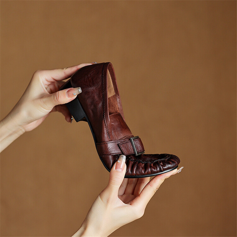 Nieuwe Herfst Echt Leer Vrouwe - Women'S Shoes Round Toe recensie en prijs