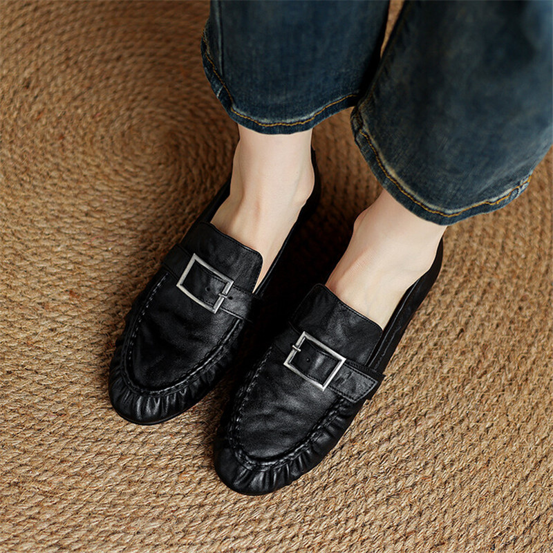 Nieuwe Herfst Echt Leer Vrouwe - Women'S Shoes Round Toe recensie en prijs