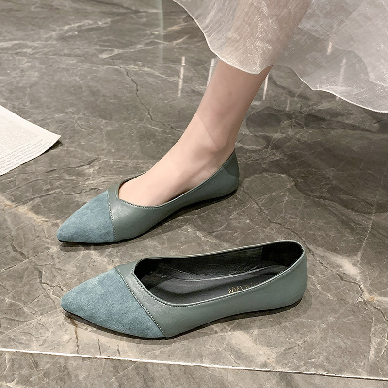 Platte zwarte leren schoenen v - Pointed Toe Flat recensie en prijs