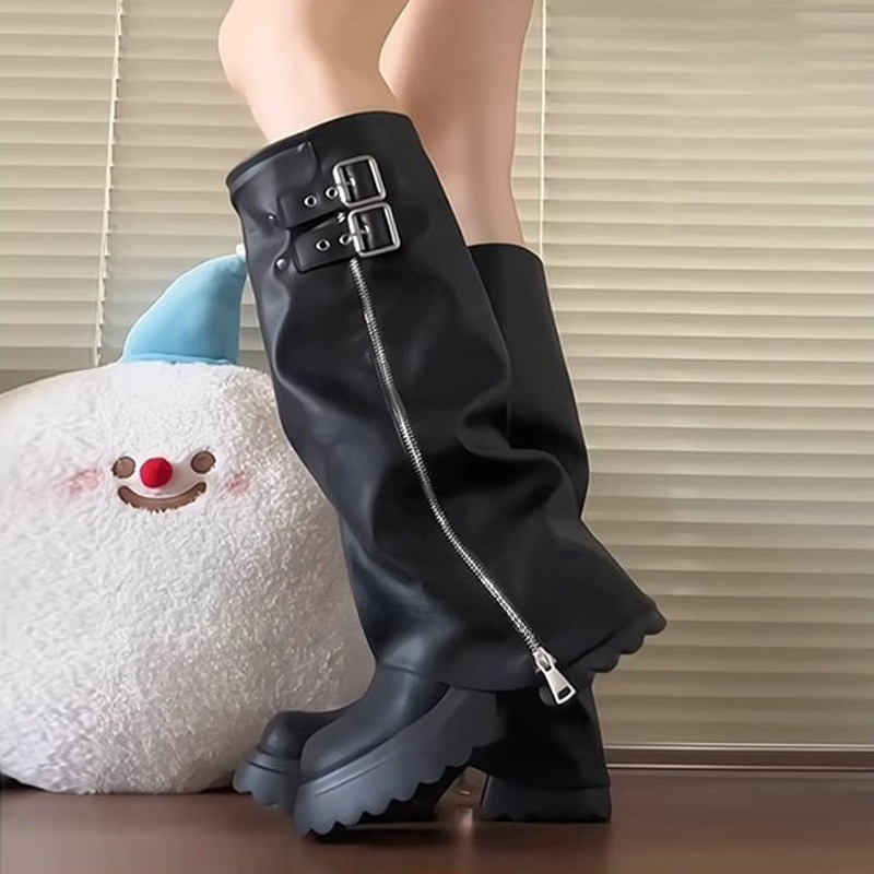Punk Stijl Splicing Dikke Bode - High Knee Heel Boots recensie en prijs