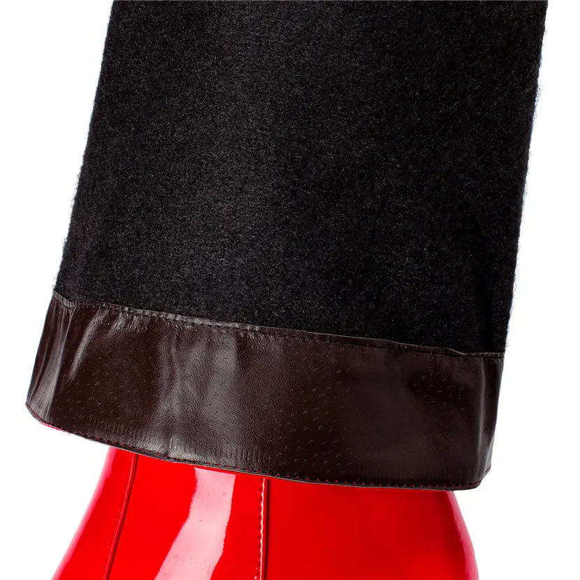 Rood Wit Lakleer Vrouwen Knie  - High Knee Heel Boots recensie en prijs