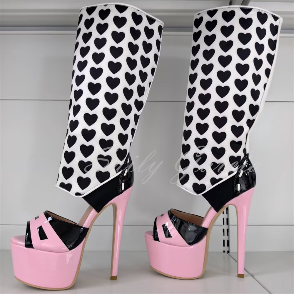 Roze dameskniehoge laars met h - High Knee Heel Boots recensie en prijs