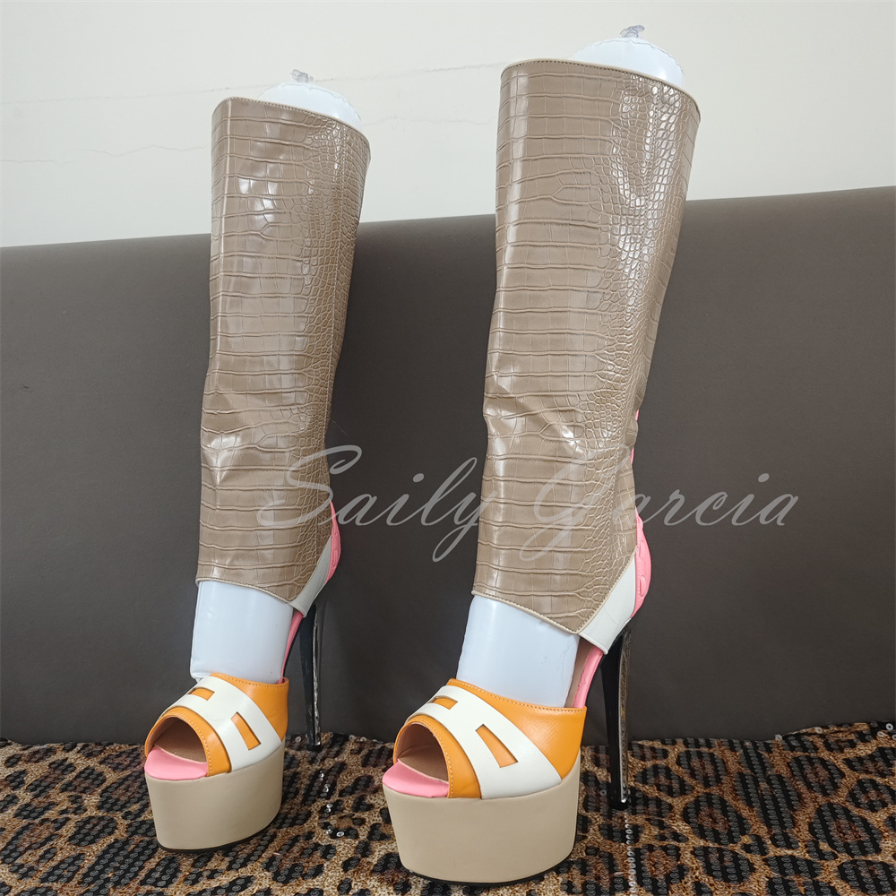 Roze dameskniehoge laars met h - High Knee Heel Boots recensie en prijs