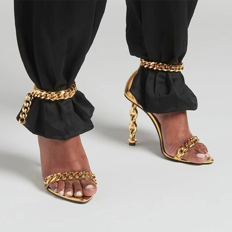 Sexy Gouden Ketting Hak Puntsc - Gold Chain Sandal recensie en prijs