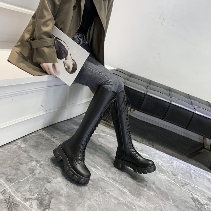 Dames kniehoge laarzen met vet - High Knee Heel Boots recensie en prijs